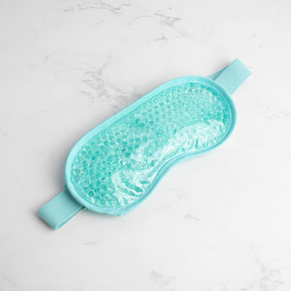 Antifaz con Perlas de Gel para Compresión Celeste