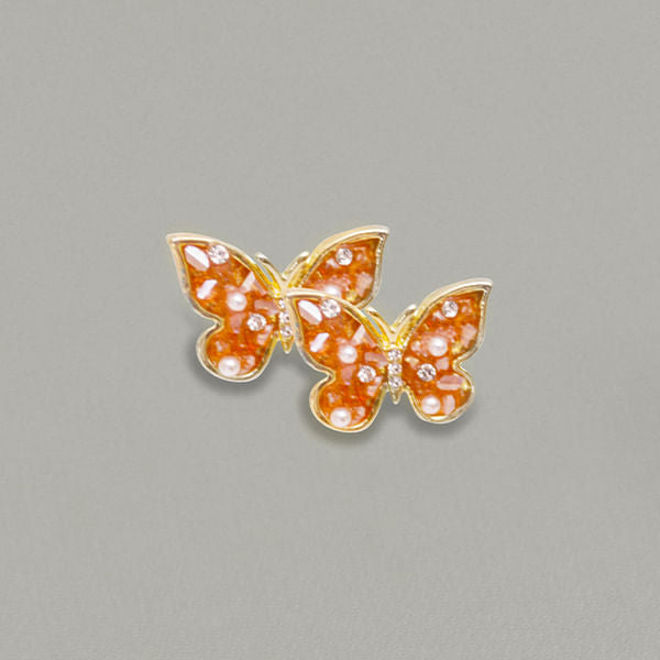 Aretes de Mariposas Brillantes Dorado
