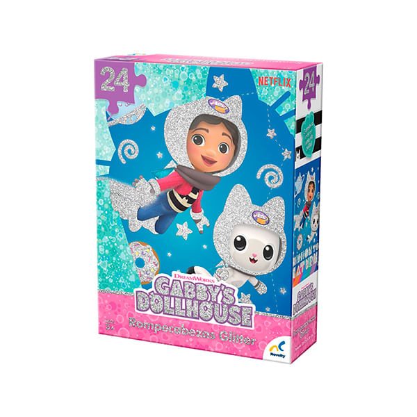 Rompecabezas Glitter 24 Piezas Gabbys Dollhouse