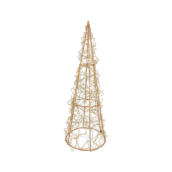 Arbol Decor Con Luz Golden De Navidad