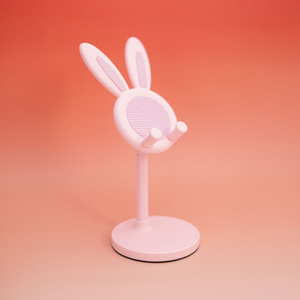Soporte Ajustable Para Telefono Conejo Rosa