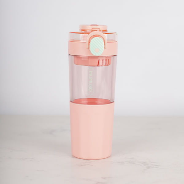 Vaso De Plastico Con Tapa Rosa 450 ml