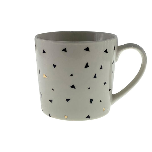 Taza Blanca Con Triangulos