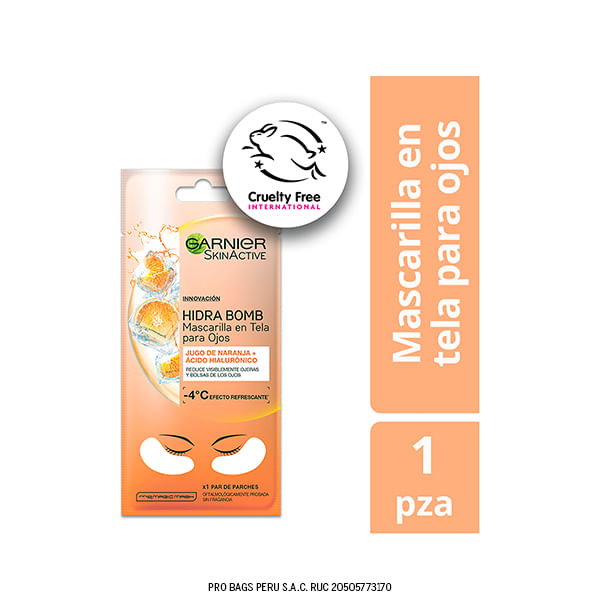 Mascarilla Para Ojos Garnier Hidra Bomb Eye Mask Orange X Sachet