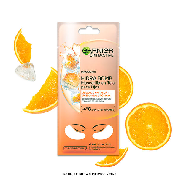 Mascarilla Para Ojos Garnier Hidra Bomb Eye Mask Orange X Sachet