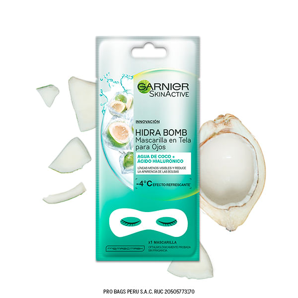 Mascarilla Para Ojos Garnier Hidra Bomb Eye Mask Coconut X Sachet