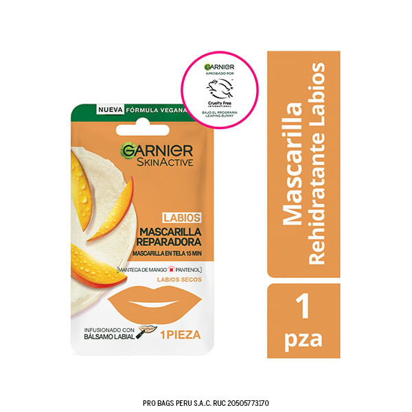 Mascarilla Reparadora De Labios Garnier X Sachet