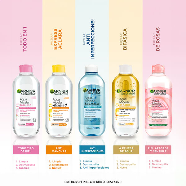Agua Micelar Garnier Express Aclara
