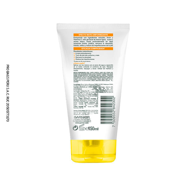 Gel Limpiador Garnier Express Aclara Cleansing