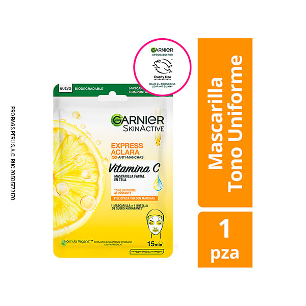 Mascarilla En Sachets Garnier Express Aclara