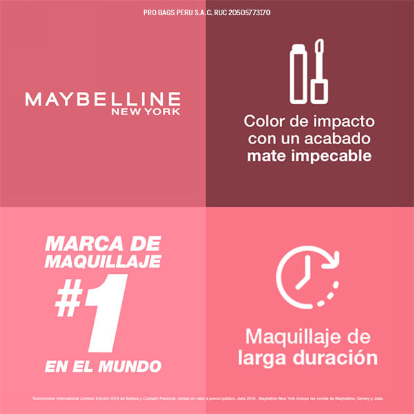 Labial Líquido Super Stay Matte Ink Maybelline Tono Lover