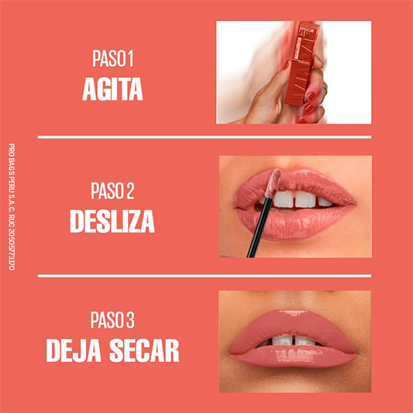 Labial Líquido Súper Stay Maybelline Vinyl Ink Tono Golden