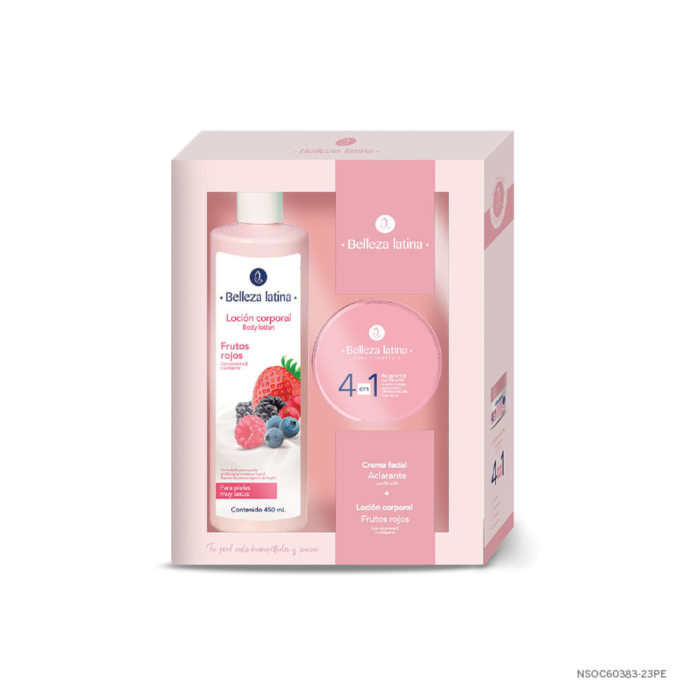 Locion Corporal y Crema Facial Belleza Latina Con Filtro UV Aclarante
