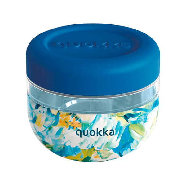 Tarro De Comida Quokka Con Tapa De Silicona Blue Peonies 500 Ml