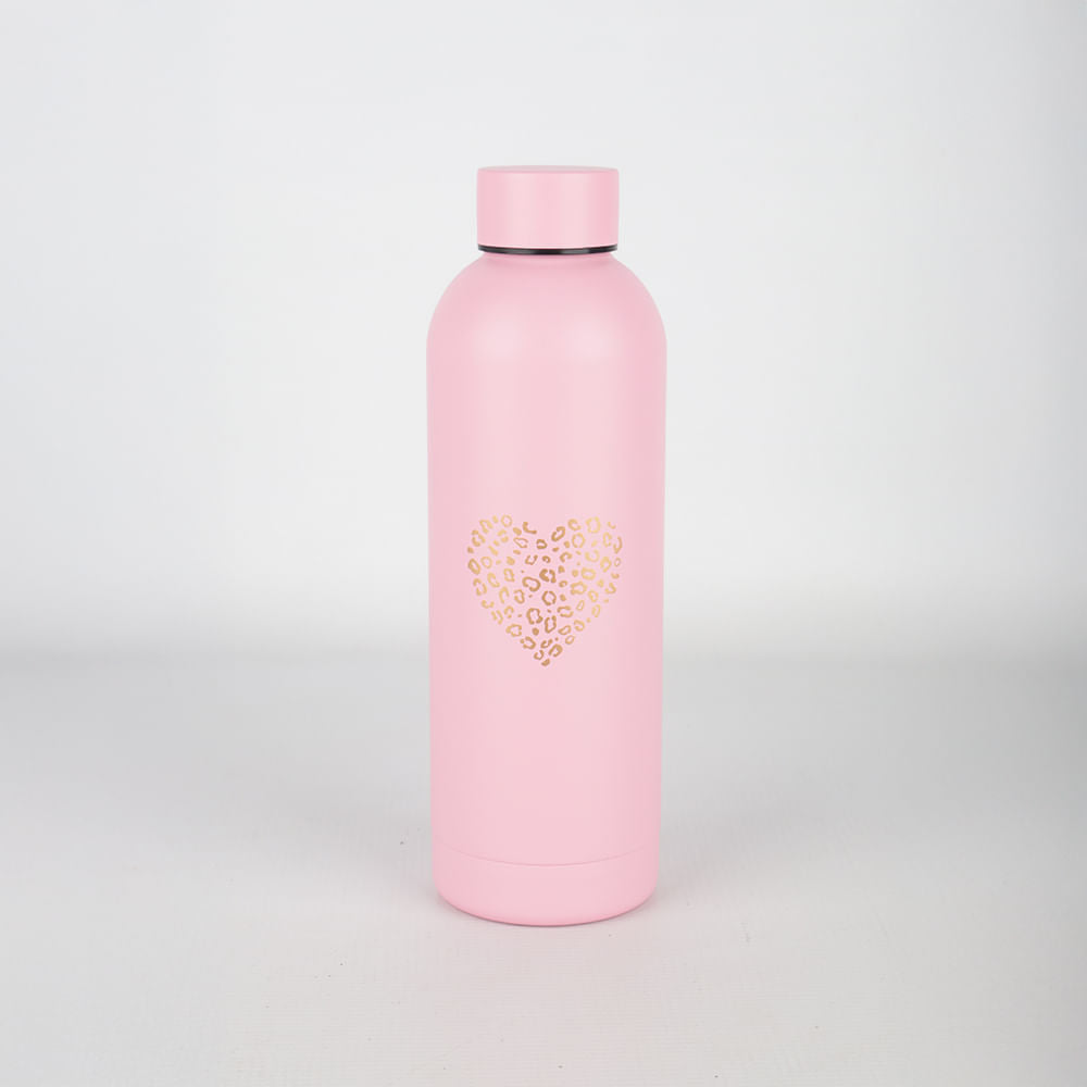 Botella Rosada con Corazón