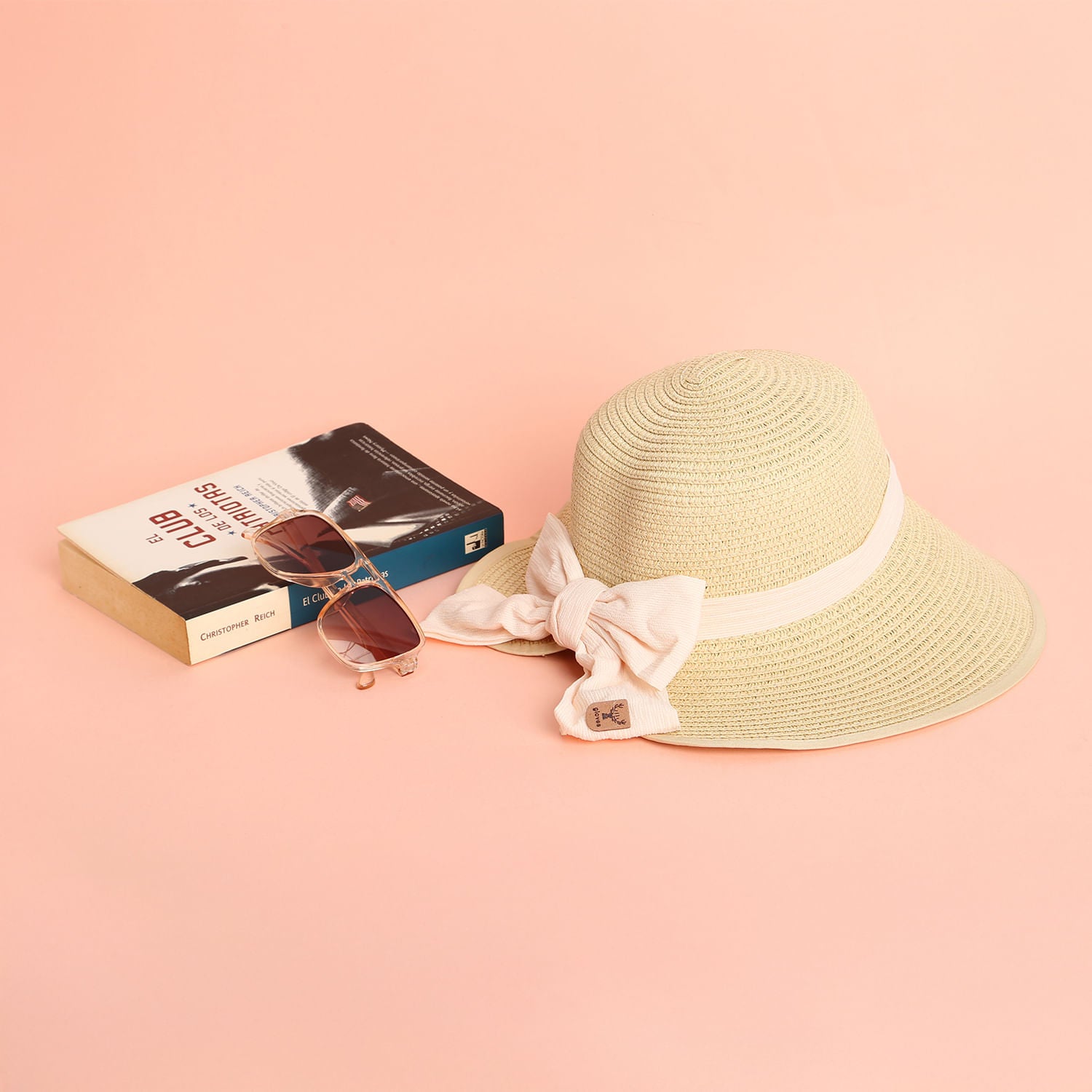 Sombrero De Playa Con Lazo Rosado