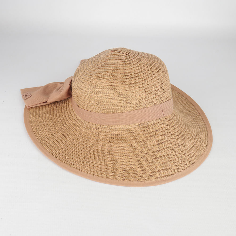 Sombrero de Playa con Lazo Beige