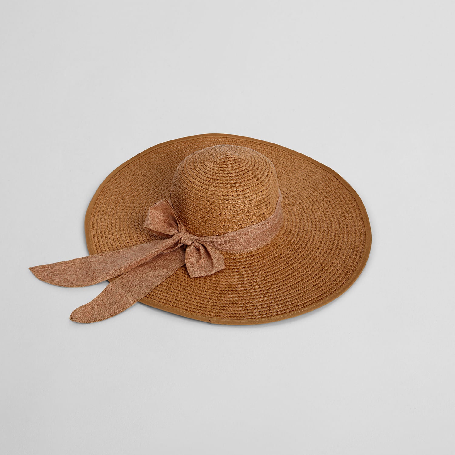 Sombrero de Playa con Lazo Beige