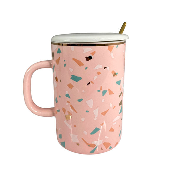 Juego Taza Con Tapa Y Cuchara Modelo Terrain