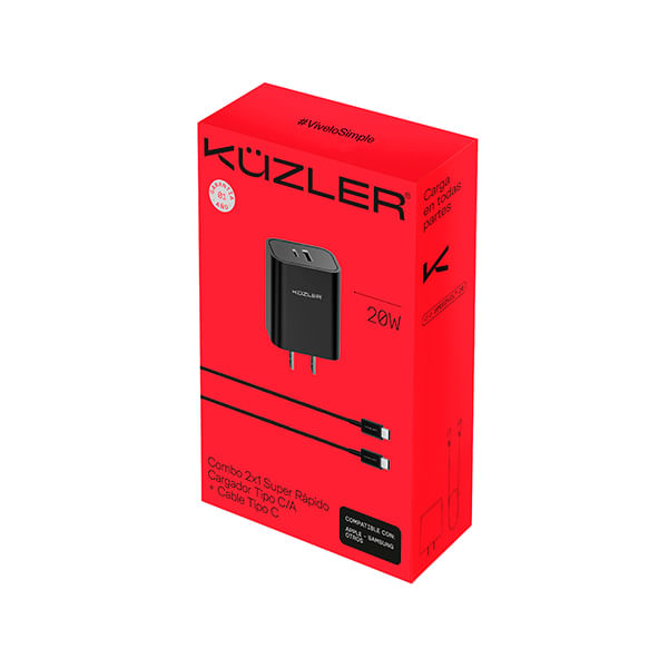 Kuzler Set Cargador Pared Veintew C A Cable Tresa Speedvolt