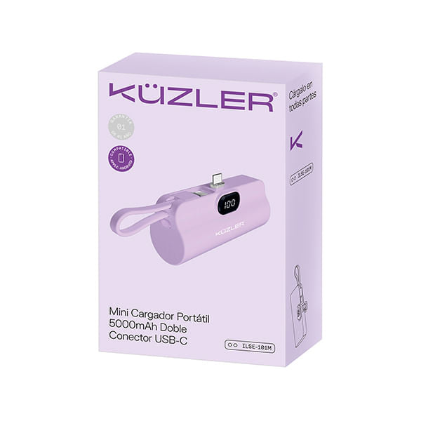 Kuzler Minipowerbank Mah Usb C Morado Ilse