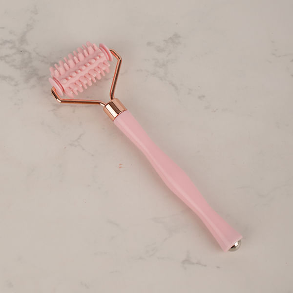 Rodillo de Masaje de Doble Punta para Rostro y Ojos Rosa