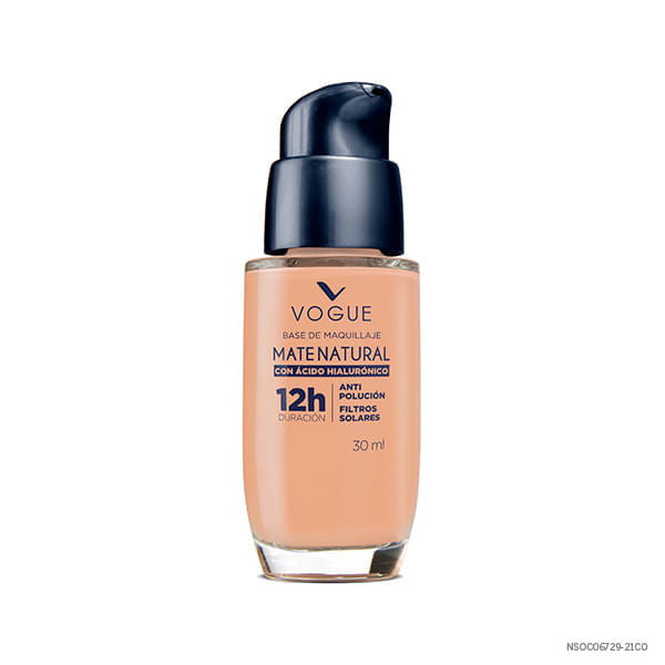 Base De Maquillaje Vogue Mate Natural Tono Arena