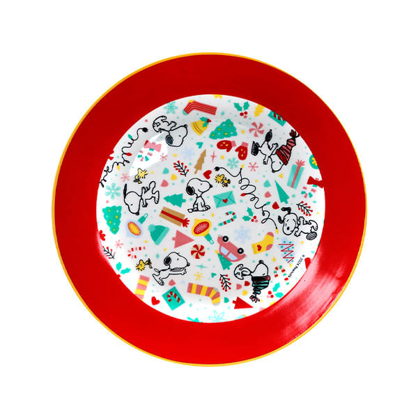 Plato De Postre Snoopy De Navidad