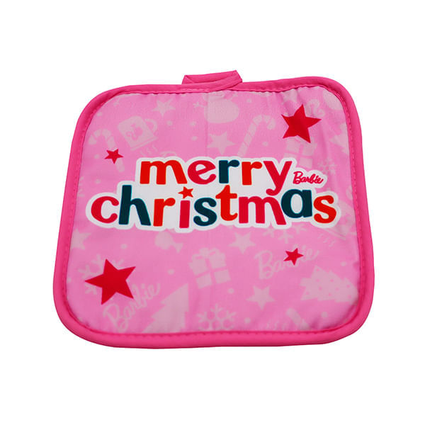 Set Guante Y Agarrador Barbie De Navidad