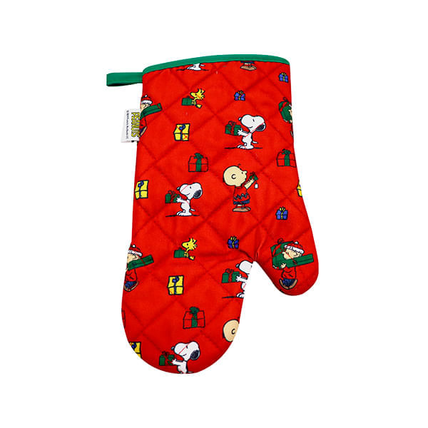 Set Guante Y Agarrador Snoopy De Navidad