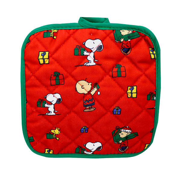 Set Guante Y Agarrador Snoopy De Navidad
