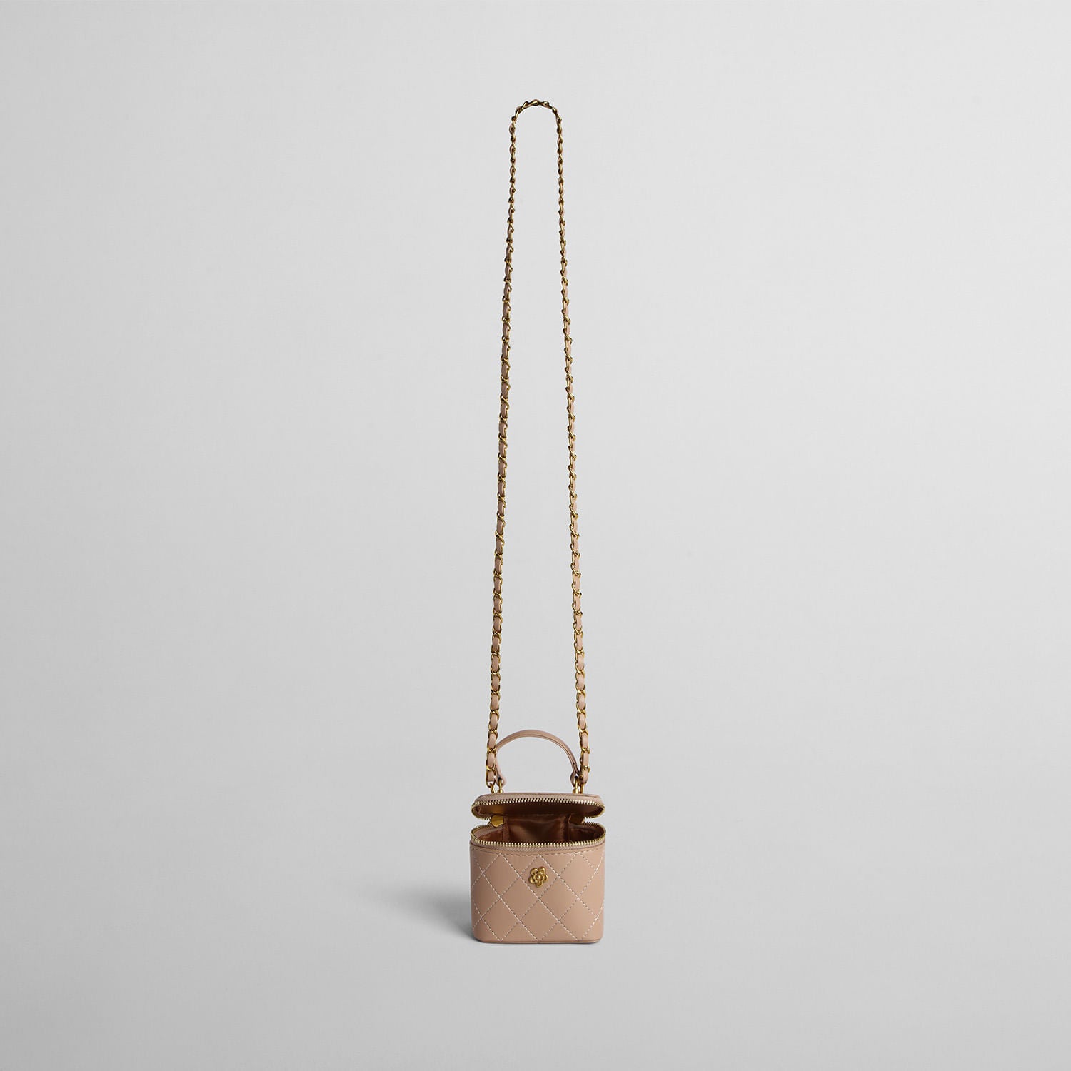 Bolso Cruzado Pequeño con Textura Beige