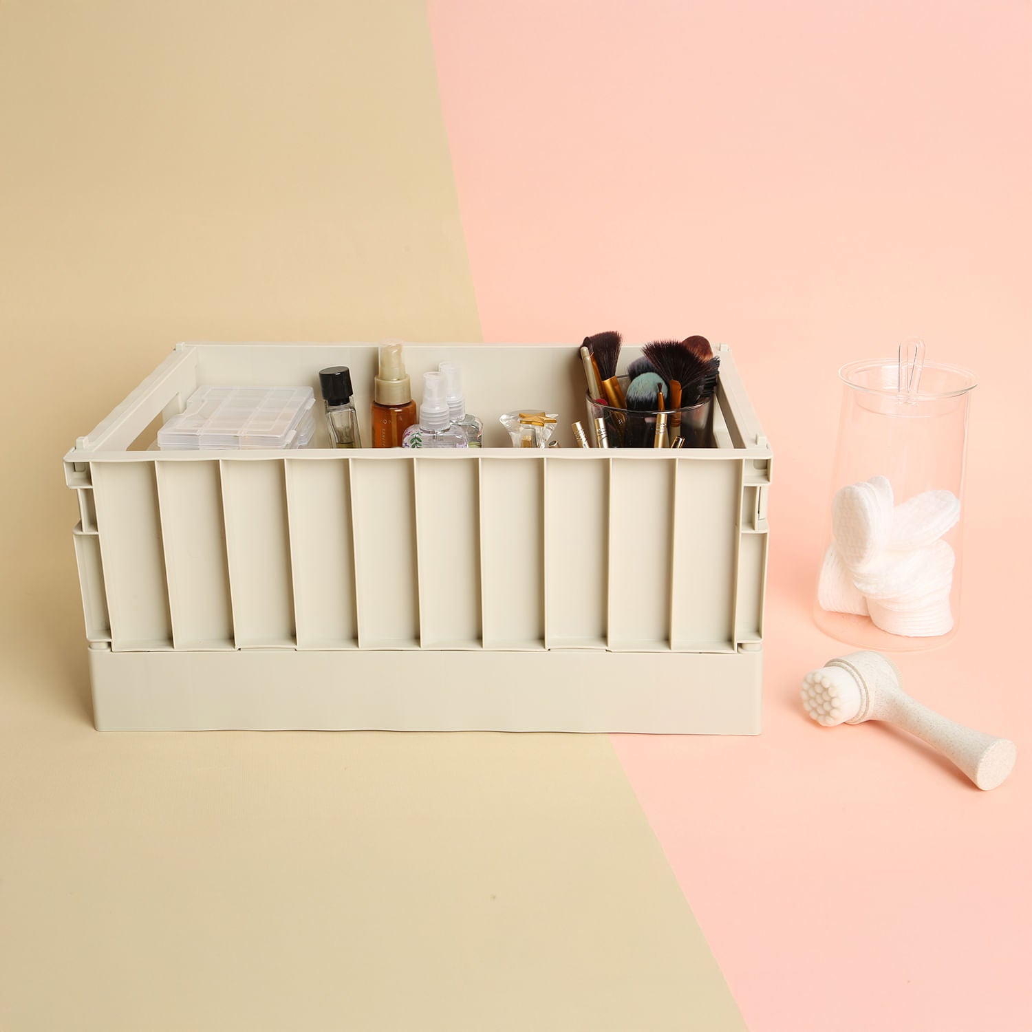 Cesta Plegable Crema