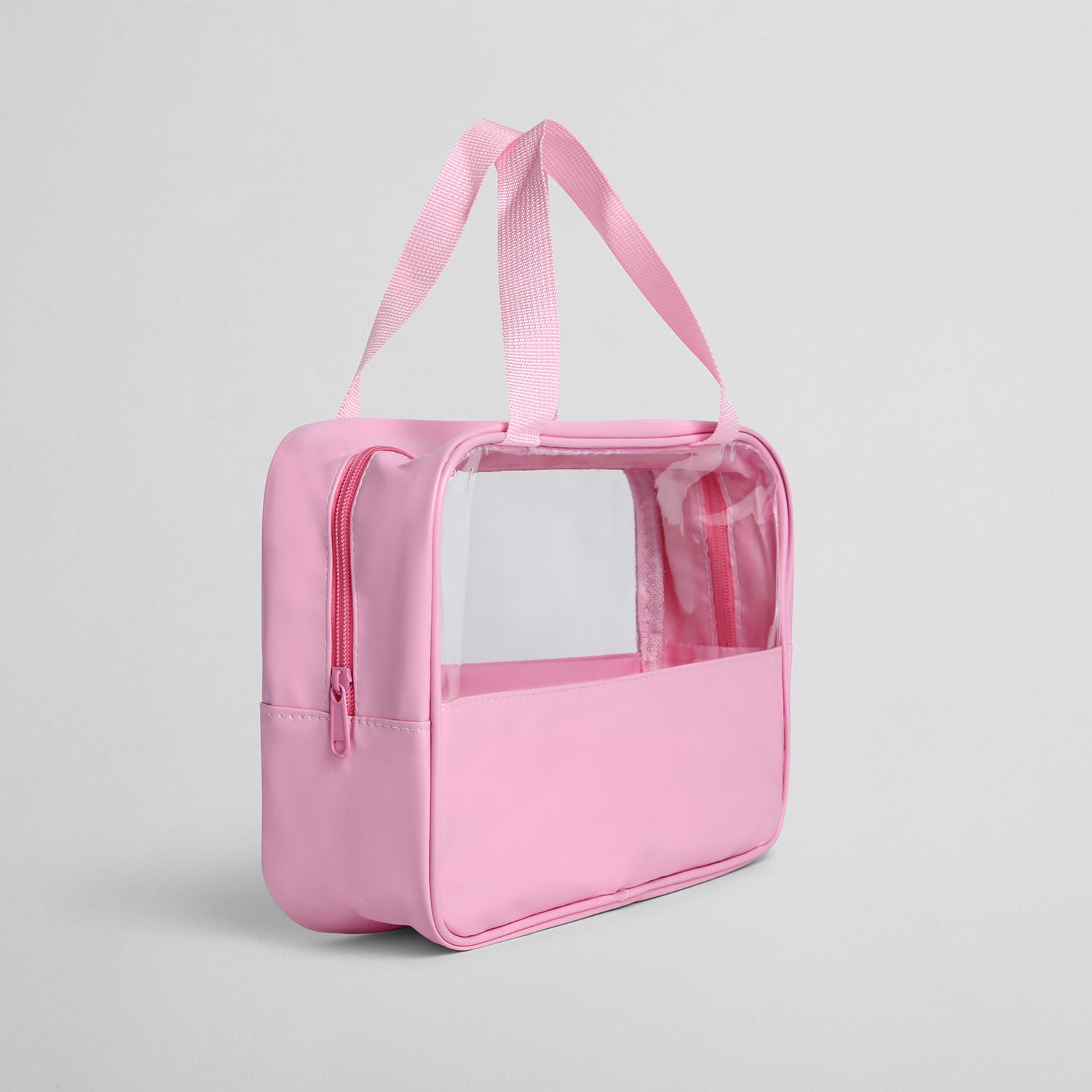Neceser Transparente Rosa Talla L