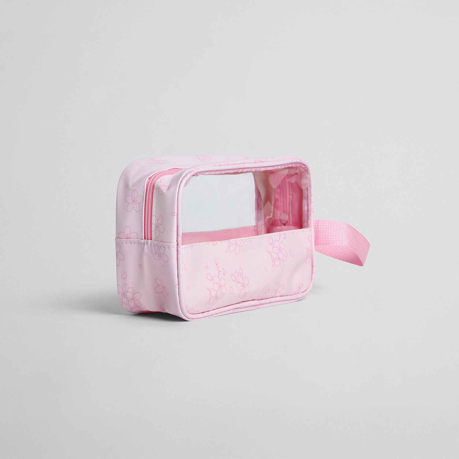 Neceser Transparente Flor de Cerezo Rosa Talla S