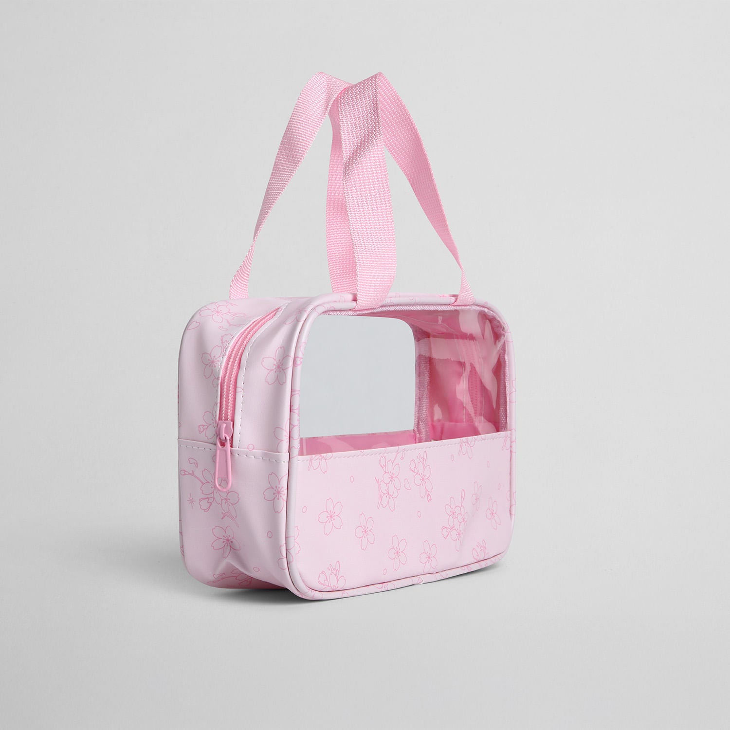 Neceser Transparente Flor de Cerezo Rosa Talla M