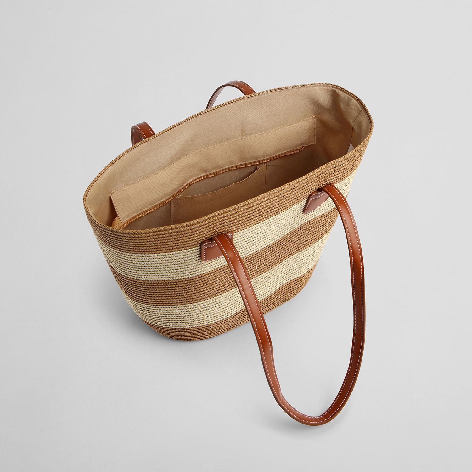 Cartera de playa con franjas