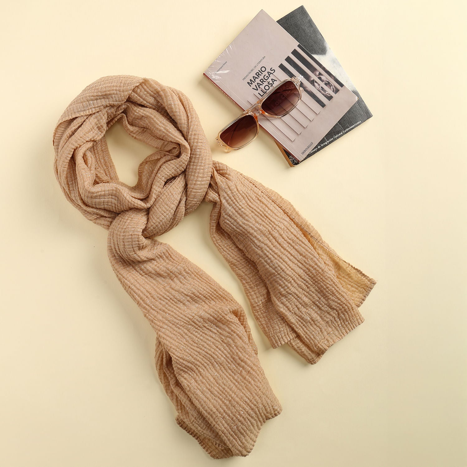 Bufanda con Textura Beige