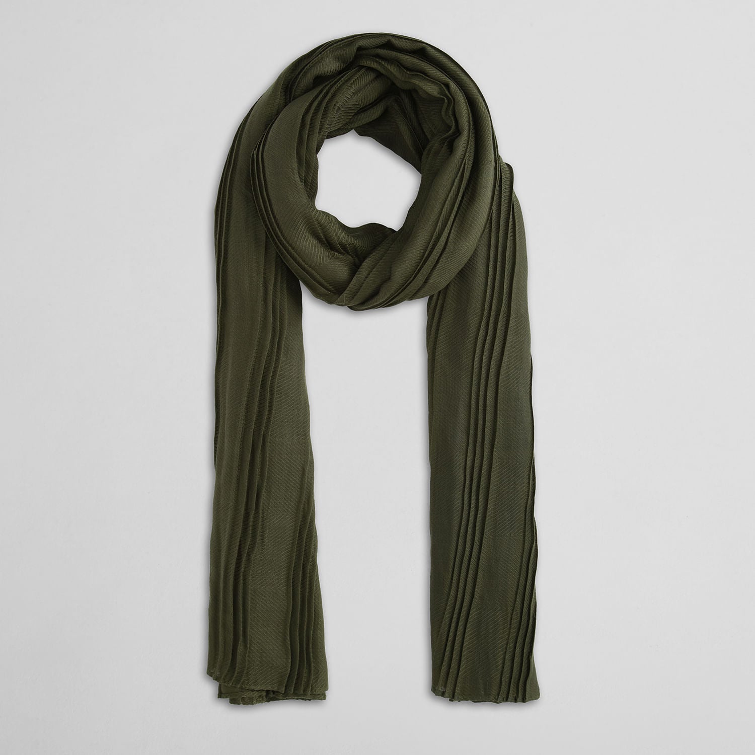 Bufanda con Textura Verde Olivo
