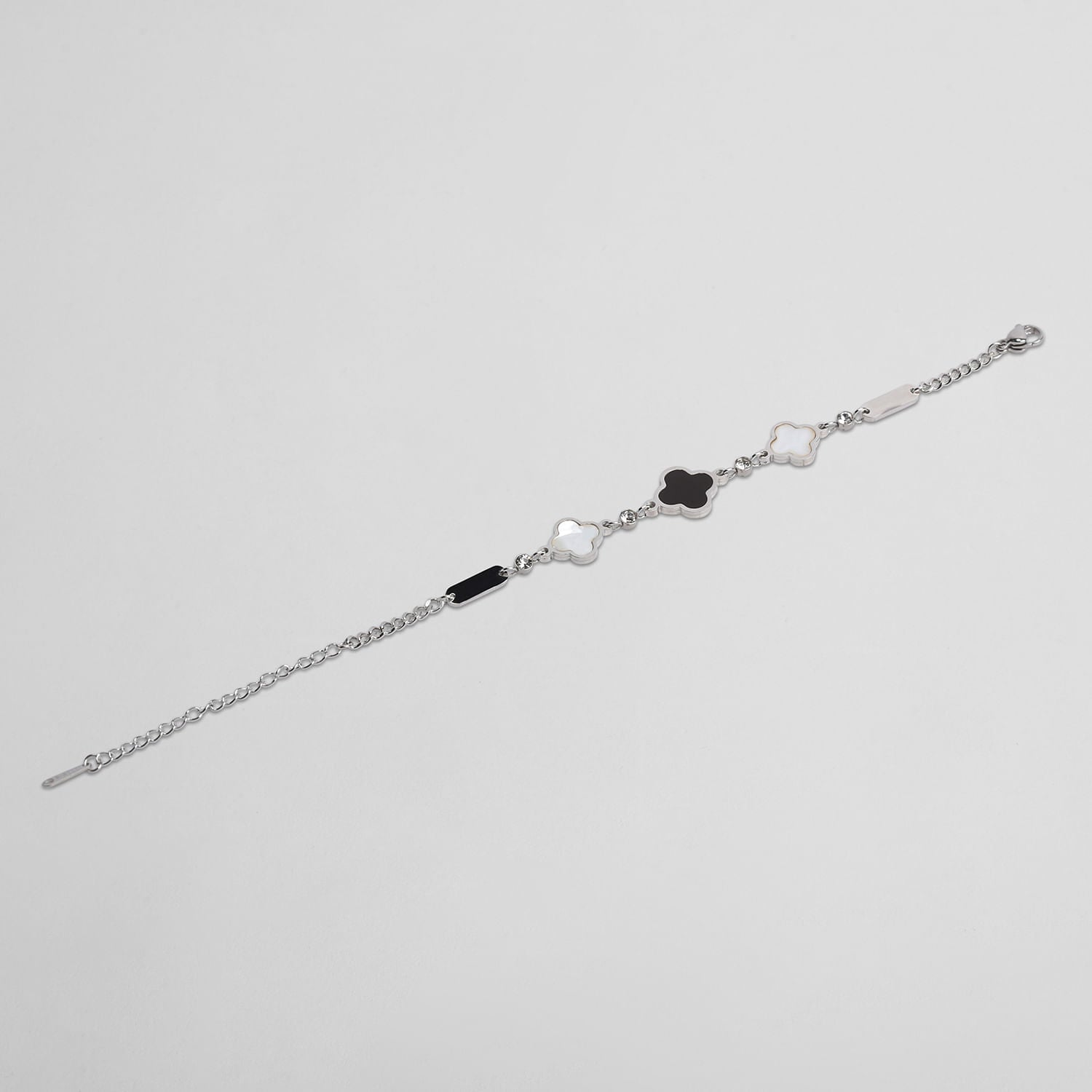 Pulsera Plateada Flores
