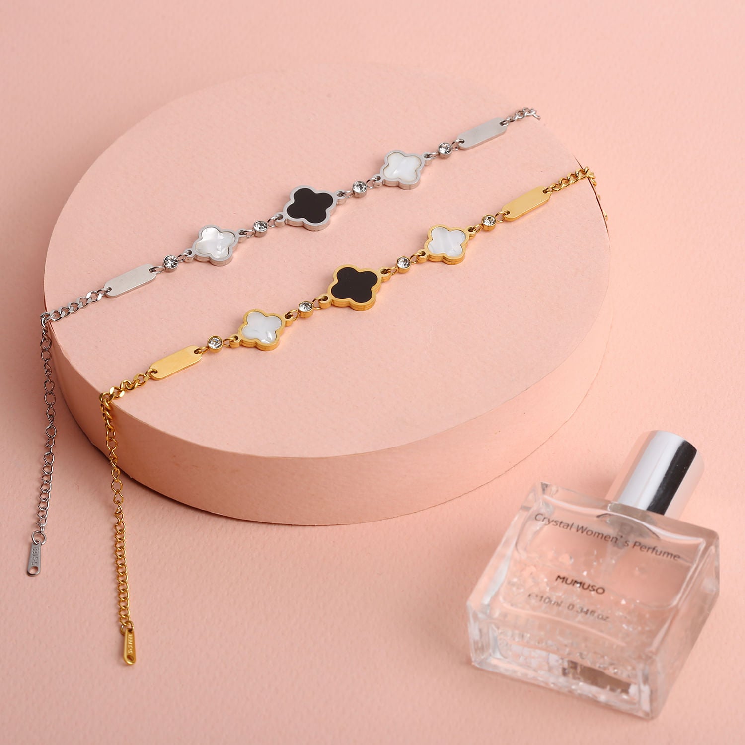 Pulsera Plateada Flores