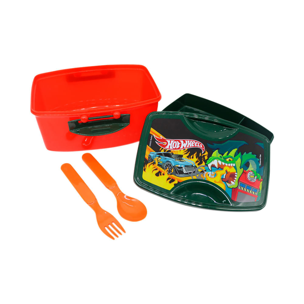 Tupper Con Cubiertos Hot Wheels 1100Ml
