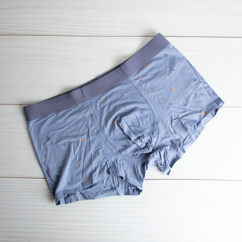 Boxer Sin Costuras Con Letras Para Hombre Azul L