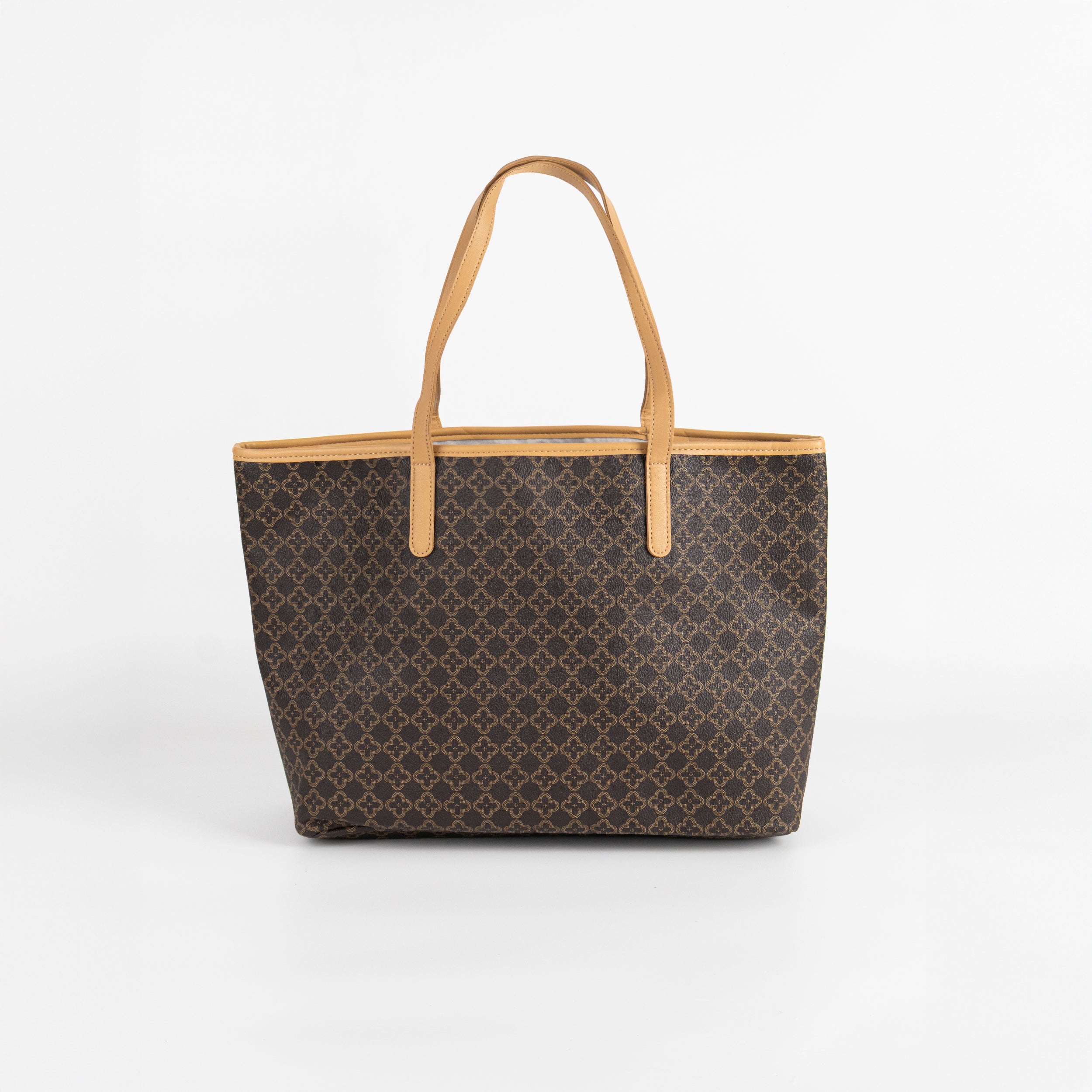 Bolsa Tote de Gran Capacidad con Estampado Floral (Cafe)