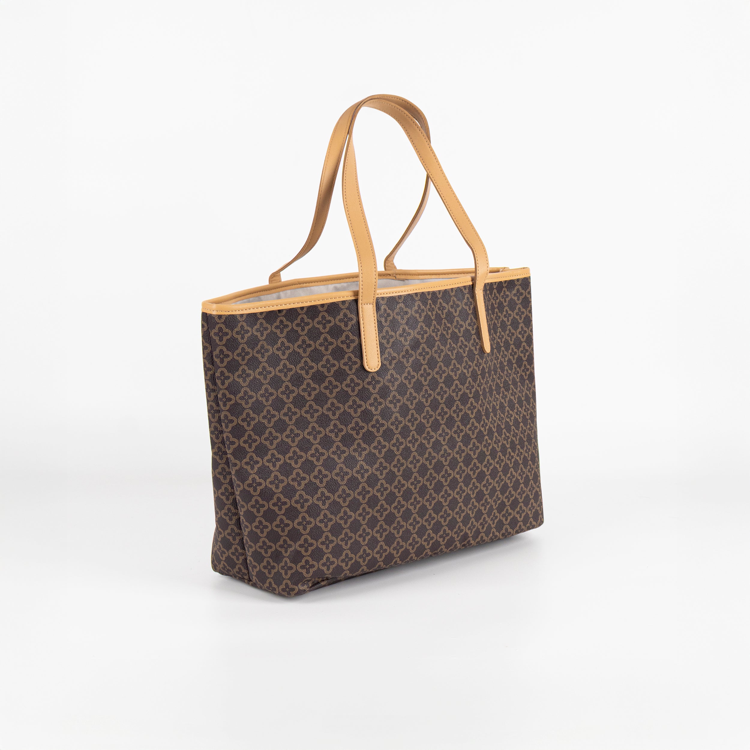 Bolsa Tote de Gran Capacidad con Estampado Floral (Cafe)