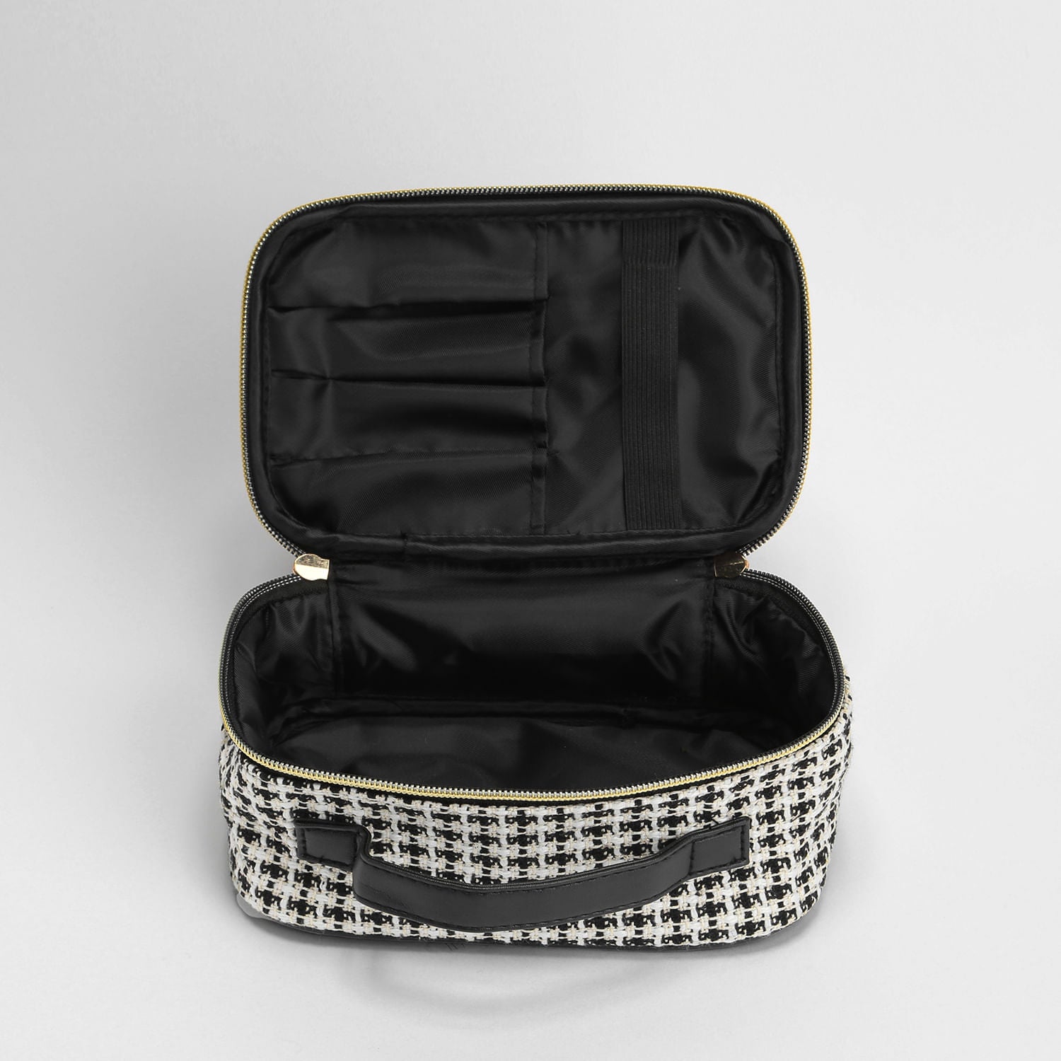 Neceser de Maquillaje Tejido Jacquard Negro