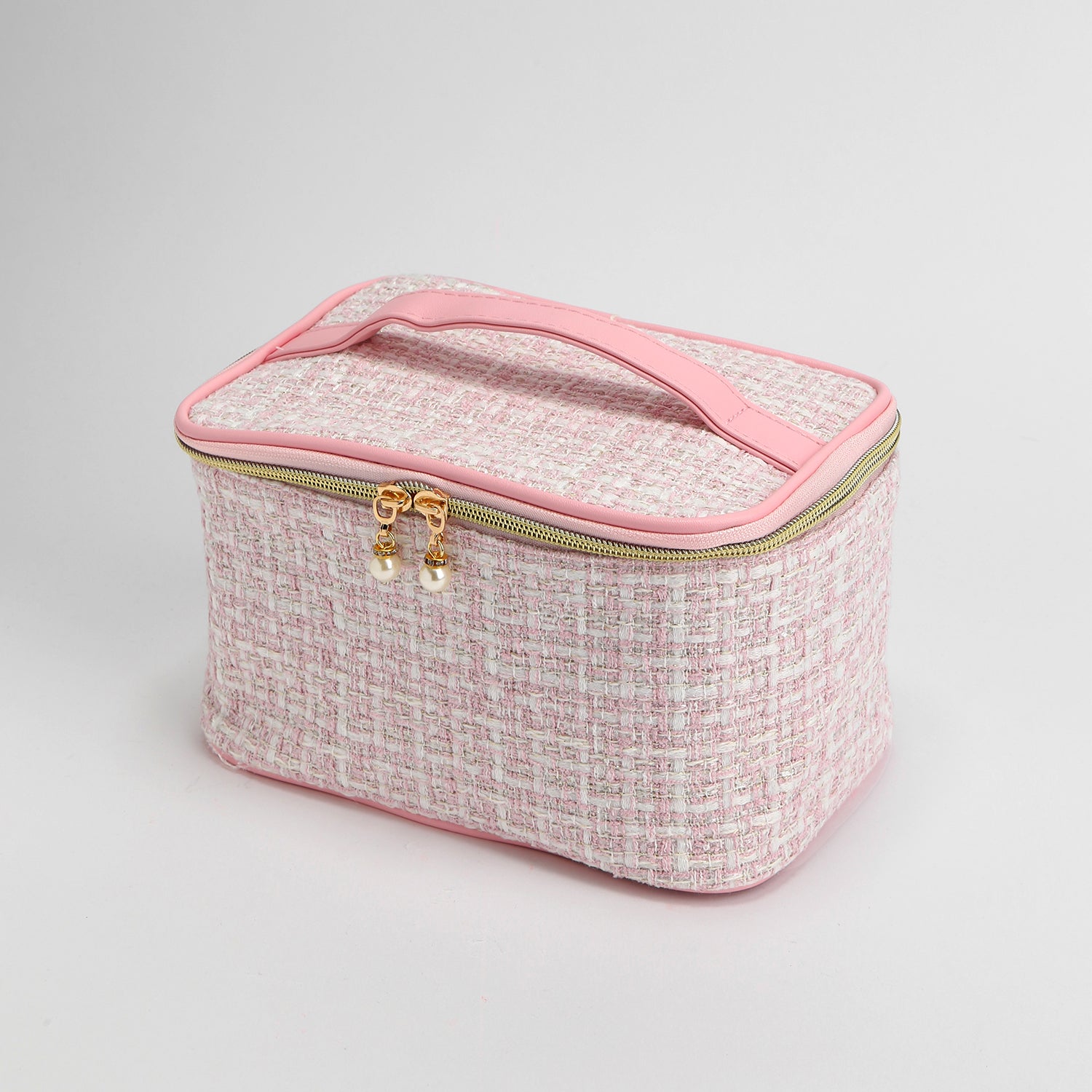 Neceser de Maquillaje Tejido Jacquard Rosa