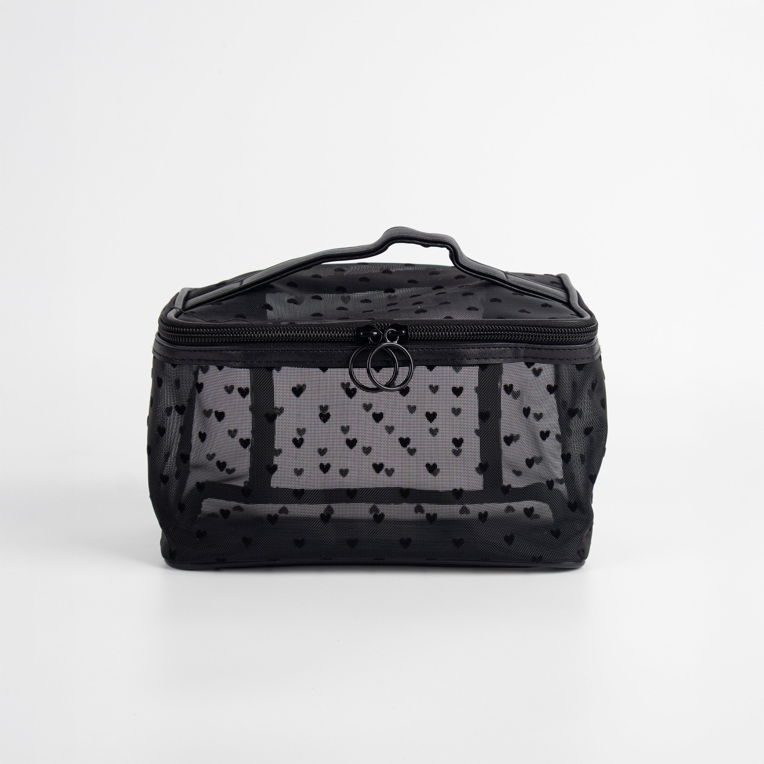 Estuche cosmético (Corazón / negro)