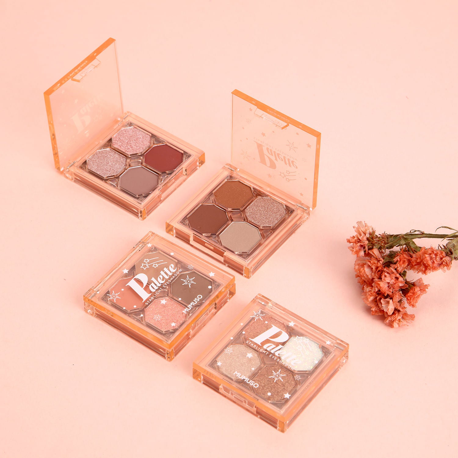 Paleta de Sombras de Ojos con Destellos Tono Rosa