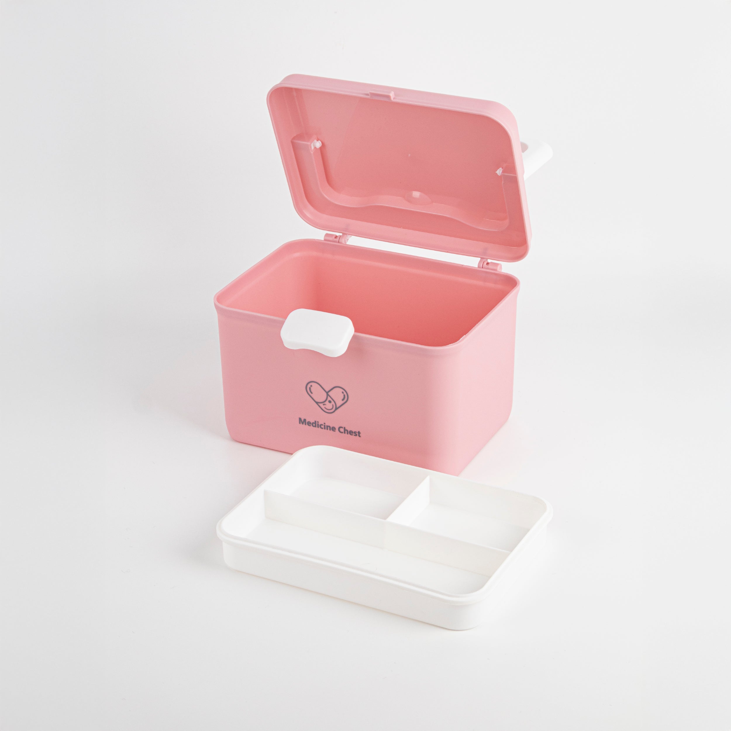 Caja de medicinas de doble nivel (rosada)